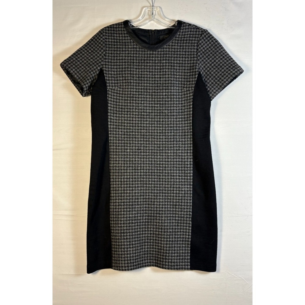 J. Crew Womens Black‎ Gray Short Sleeve wool/knit blend Sheath Dress Size 6